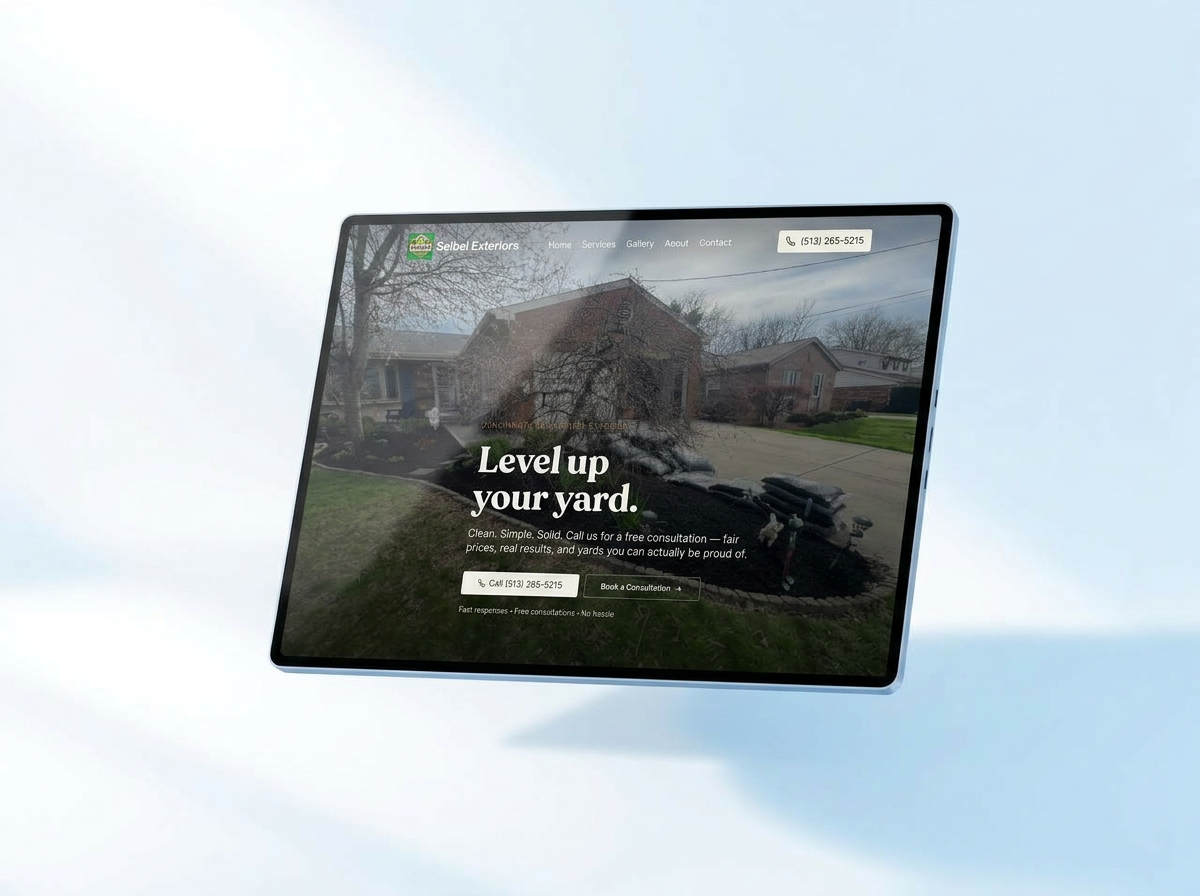 Modern website mockup